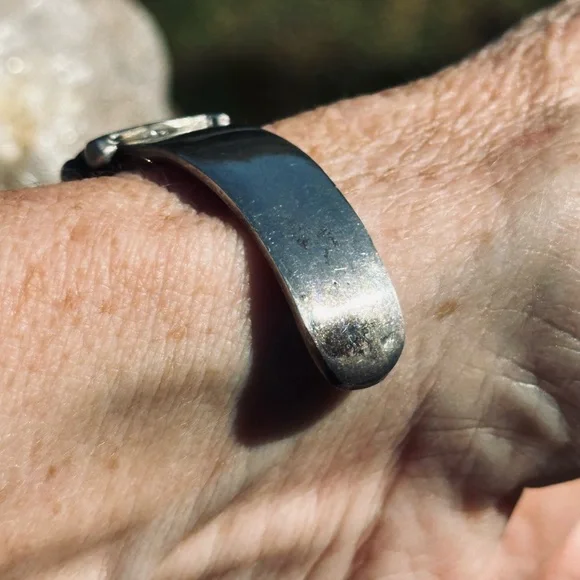 Navajo Zuni Handmade Turquoise Coral Stones Mosaic Bracelet. Vintage - Picture 5 of 9